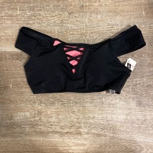 Brand New Victoria Secret Pink Black Swim Top